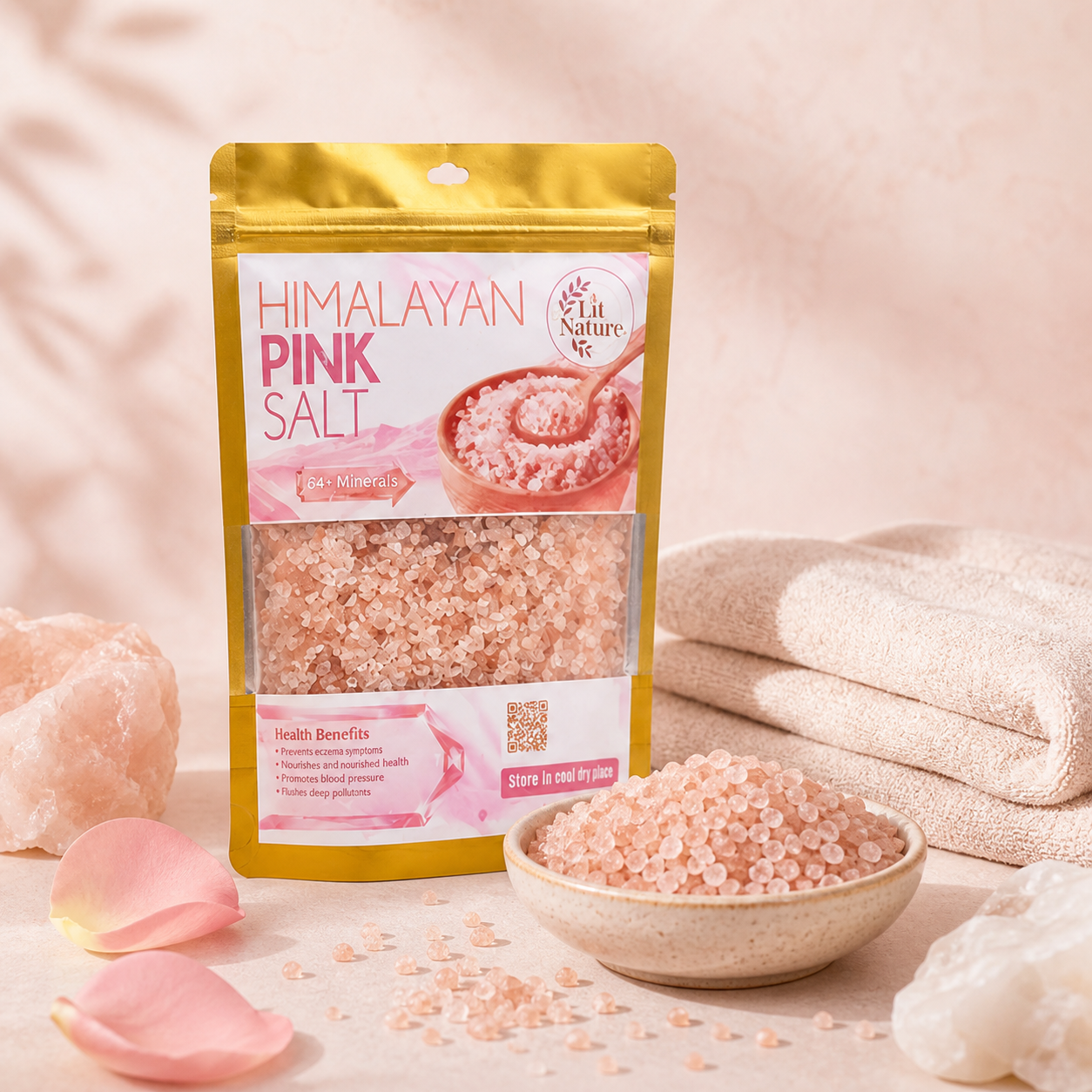 Himalayan pink salt mineral ritual